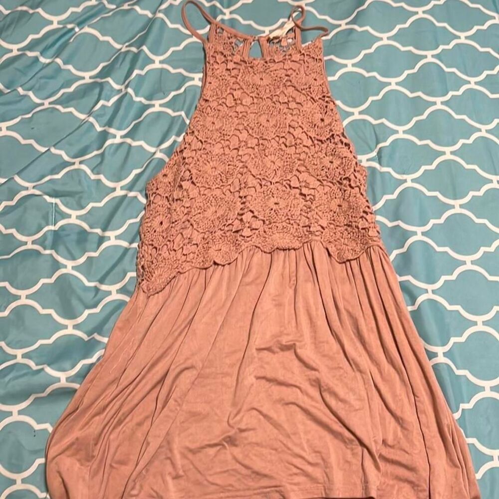Pink floral lace tank with adjustable straps